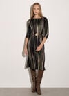 Painterly Stripe Knitted Midi Dress, Khaki, large