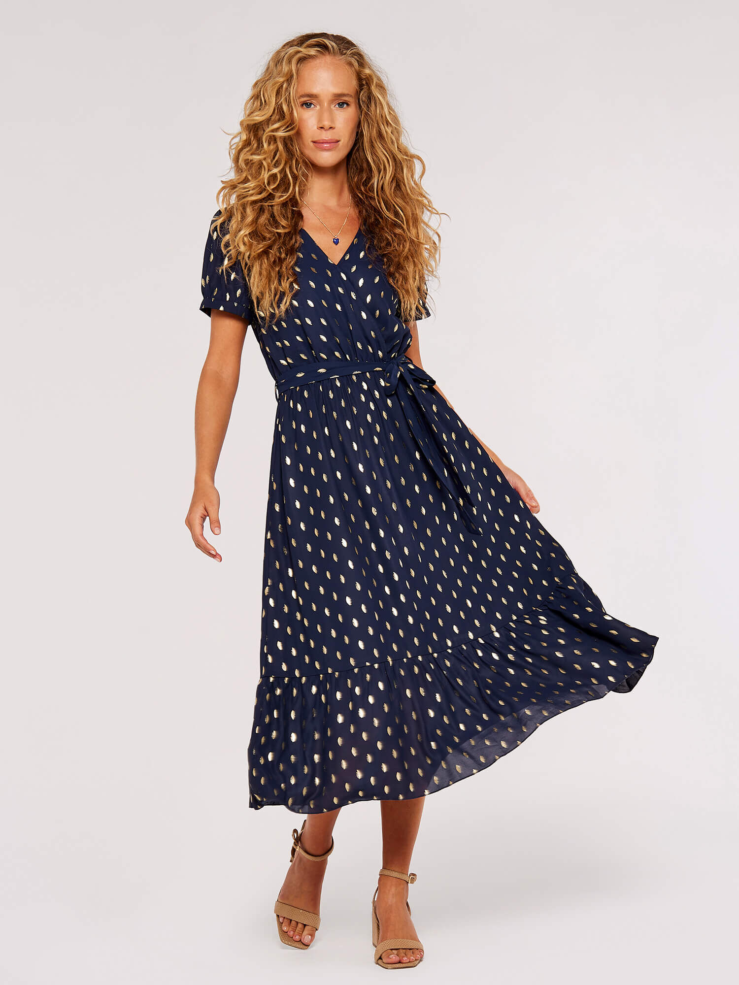 Apricot navy dress deals