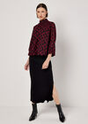 Geo Diamond Chiffon Blouse, Burgundy, large