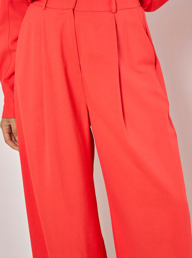 Soft Tailored Wide Leg Trousers, Red, large