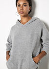 Waffle Knit Hooded Jumper, Grey, large