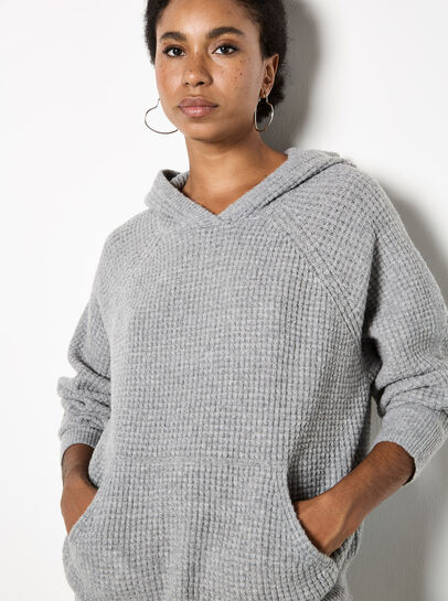 Waffle Knit Hooded Jumper