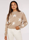 Star Cropped Jumper, Stone, large