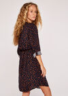 Painterly Dot Dress, Navy, large
