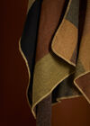 Colour Block Blanket Cape, Brown, large