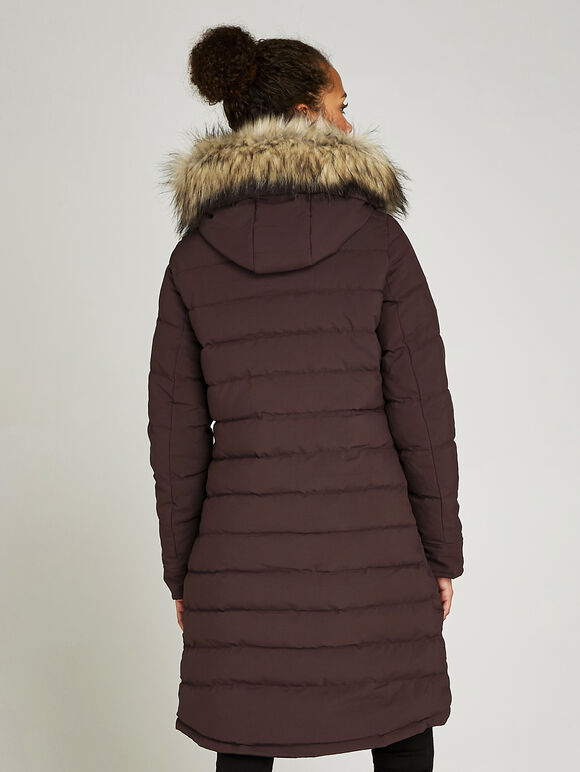 Reversible Puffer Jacket, Burgundy, large