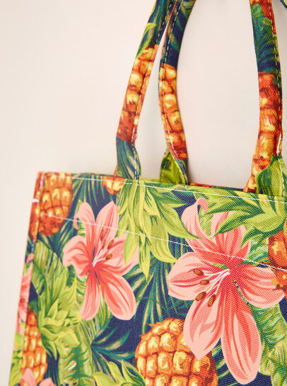 Tropical  Print Cotton Fabric Bag