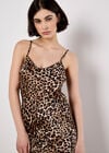Leopard Print Textured Slip Midi Dress, Stone, large