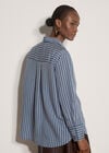 Oversized Stripe Shirt, Blue, large