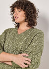 Curve Cable Knit Flecked Jumper, Khaki, large