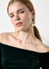 Bardot Velvet Top, Green, large