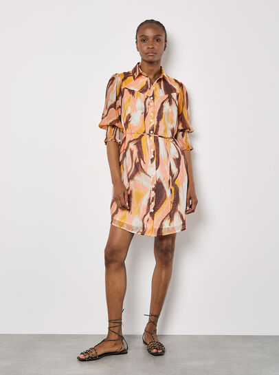 Painterly Swirls Shirt Mini Dress