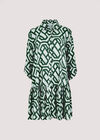 Geometric Print Mini Dress, Green, large