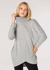 Soft Touch Wrap Tunic Top , Grey, large