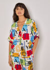 Colourful Sketch Print Top, Cream, large