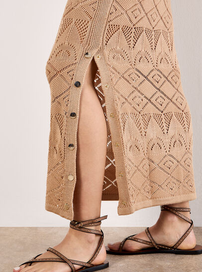 Pointelle Knit Maxi Skirt