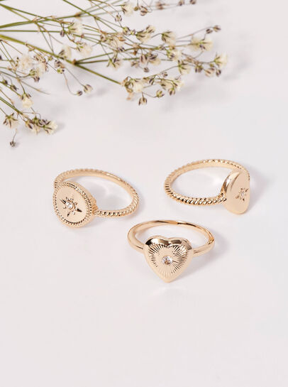Gold 3 Pack Rings