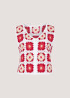 Crochet Squares Vest Top, Red, large