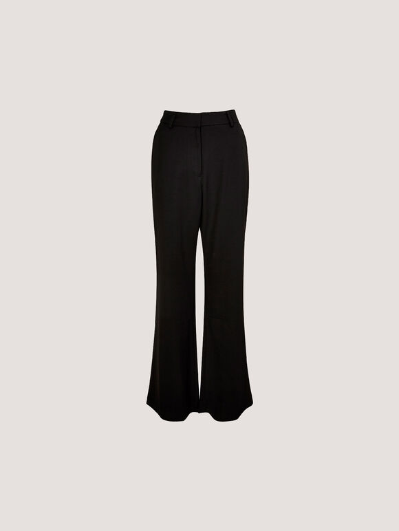 Tailored Flare Trousers, Black, large