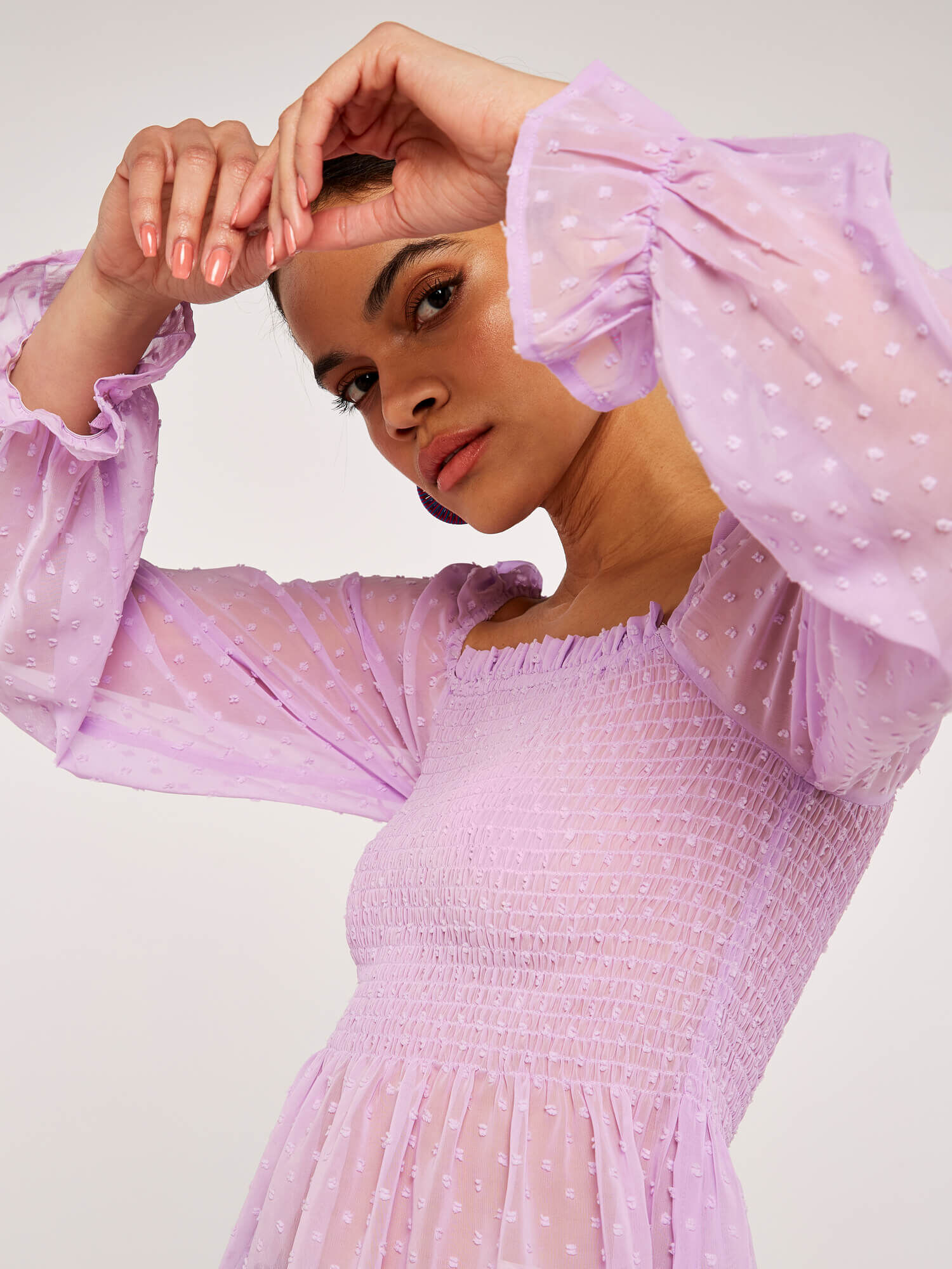 Ruffle smock top discount
