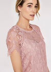 Lace Mini Dress, Pink, large