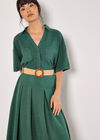 Boho Belted Midi Skirt, Green, large
