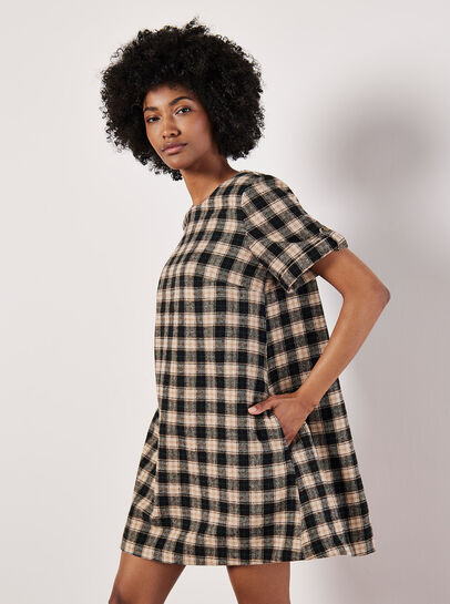 Check Print Swing Mini Dress