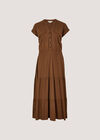 Tiered Utility Midaxi Dress, Rust, large