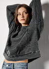 Waffle Panel Sweatshirt, Dark Grey/Charcoal, large