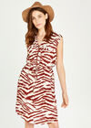 Zebra Zip Front Utility Dress, Rust, large