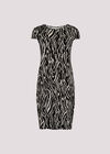 Abstract Stripe Fitted Mini Dress, Grey, large