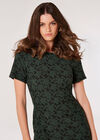 Rose Jacquard Mini Dress, Green, large