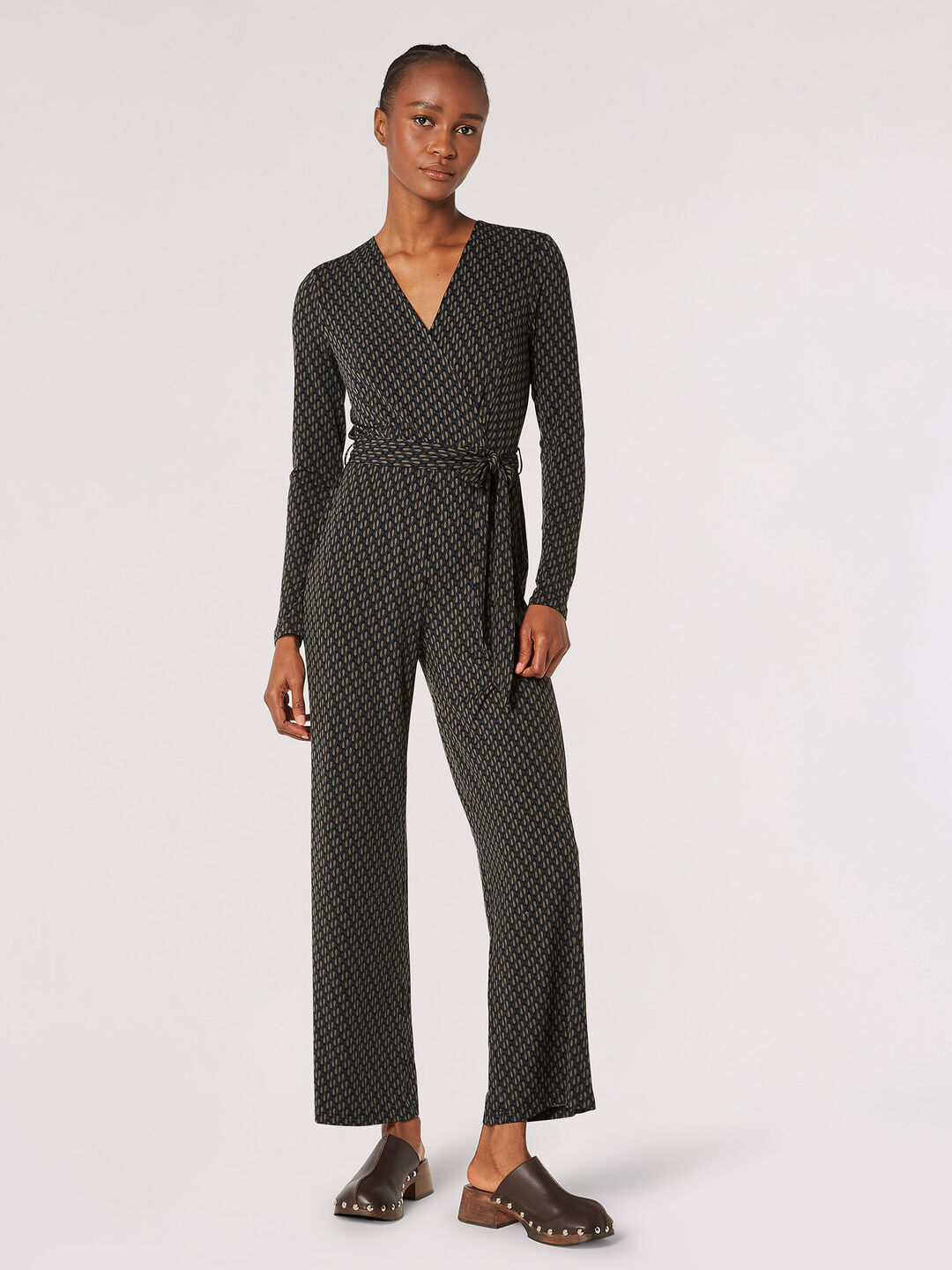 Teardrop Wrap Jersey Jumpsuit