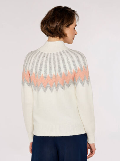 Chevron Mock Neck Jumper