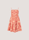 Batik Tile Print Cami Mini Dress, Orange, large