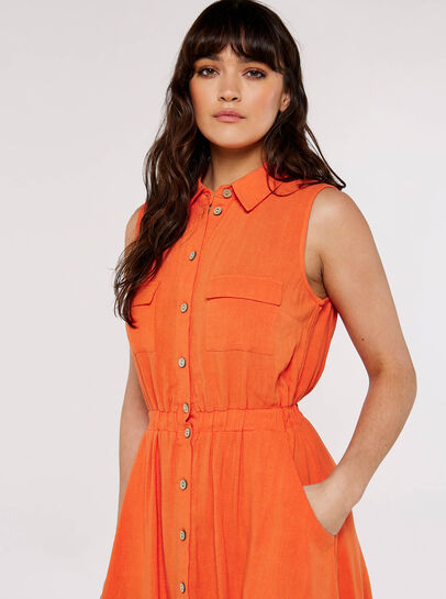 Sleeveless Shirt Mini Dress
