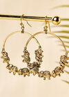 Gold Elephant Hoop Earrings, Assorted, large