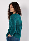 Vertical Pointelle Knit Jumper, Teal, large