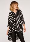 Polkadot Longline Shirt, Cream, large