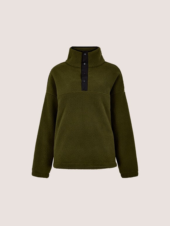 Soft Borg Fleece Jumper, Green, large