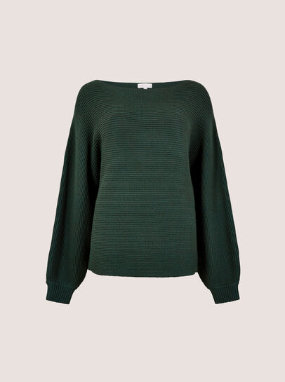 Ribbed Knit Batwing Jumper