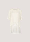 Shimmer Mesh Layered Tunic Top, White, large