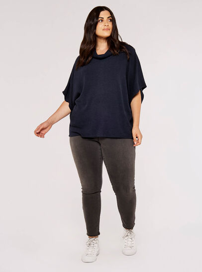Curve Roll Neck Cape