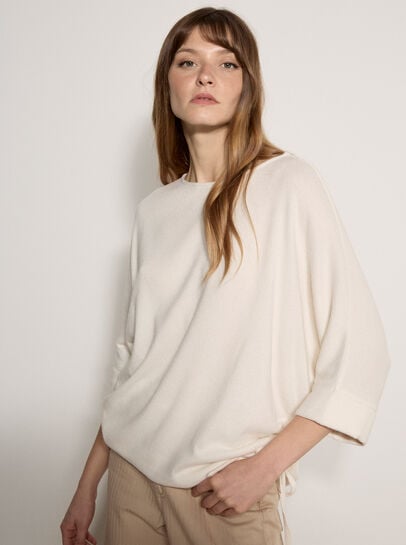 Soft Touch Drawstring Batwing Top