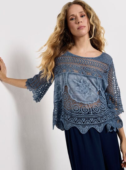 Crochet Rose Mesh Top
