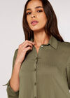 Herringbone Jacquard Shirt, Khaki, large