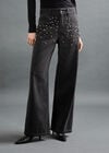 Faux Pearl & Rhinestone Maca Jean, Black, large