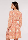 Zebra Mini Dress, Coral, large