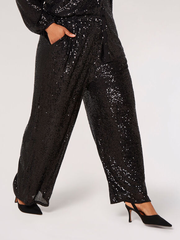 Curve Sequin Shirt & Trouser Set, , large