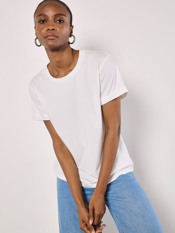 Cotton Modal T-Shirt, White, large